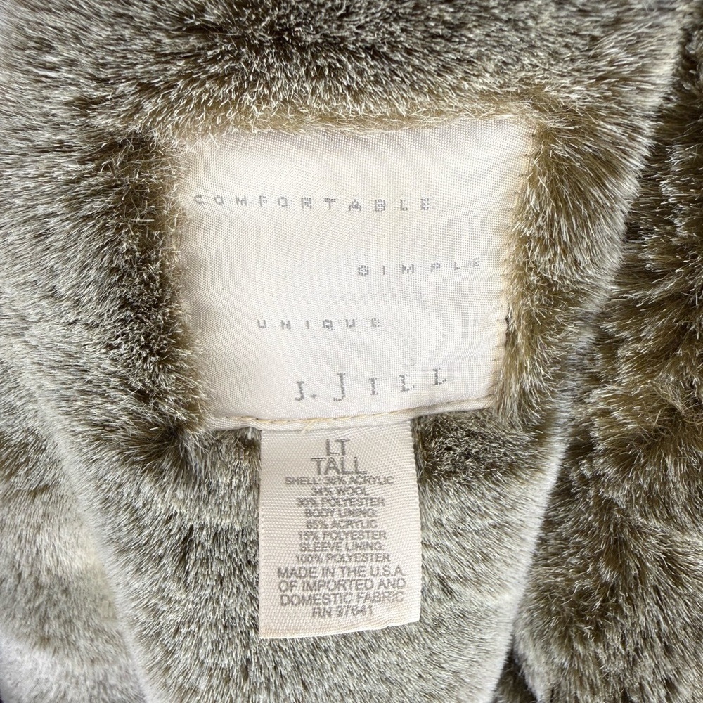 J. Jill Faux Fur Lined Wool Blend Coat Womens Size Large Tall - Picture 8 of 9